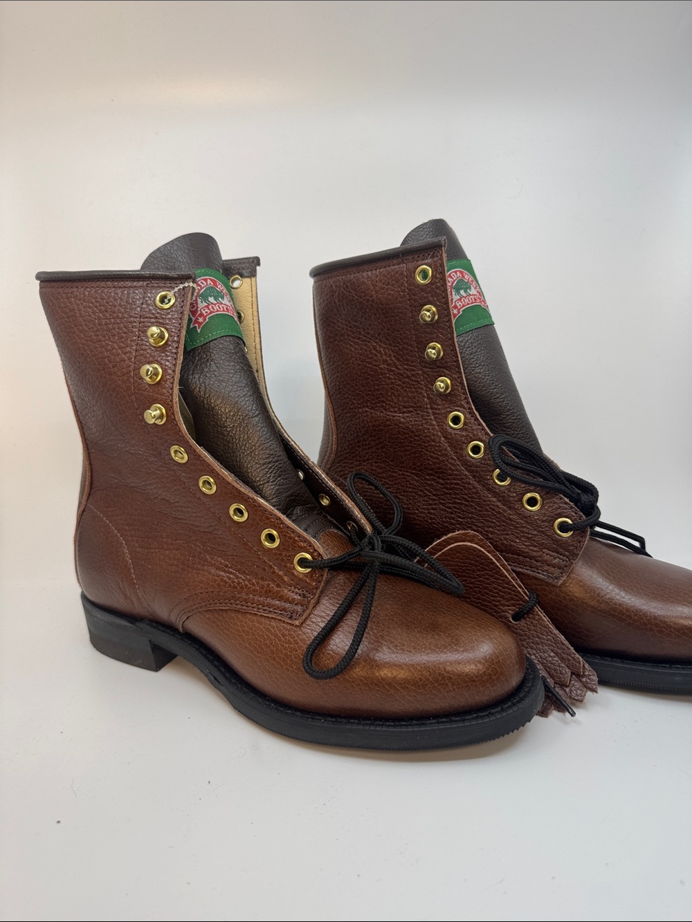Canada West Boots 3118 Brown Leather Kiltie Boots 7.5 C NWT